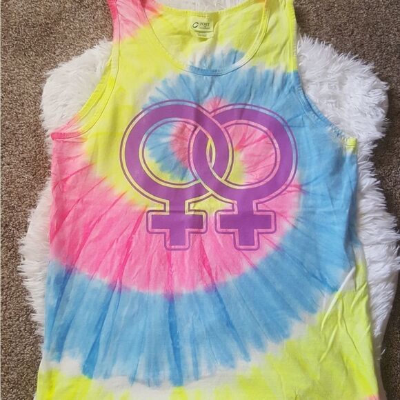 Port & Company tie dye female tank top Medium - Picture 1 of 6